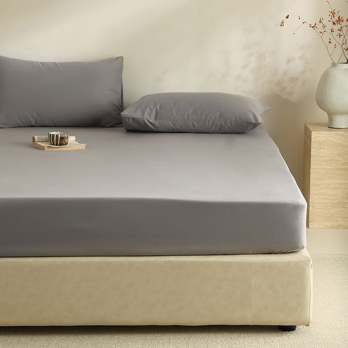 91家纺网 家纺一手货源 找家纺 轩和家居 2024新款50S长绒棉磨毛单床笠 中灰