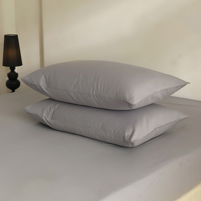 91家纺网 家纺一手货源 找家纺 轩和家居 2024新款50S长绒棉磨毛单枕套 中灰