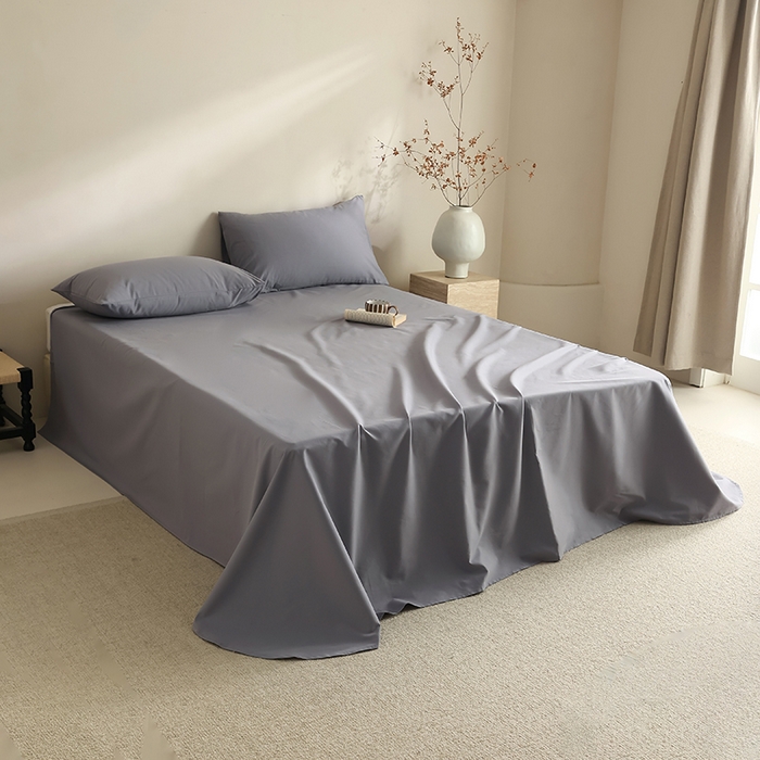 91家纺网 家纺一手货源 找家纺 轩和家居 2024新款50S长绒棉磨毛单床单 蓝莓紫