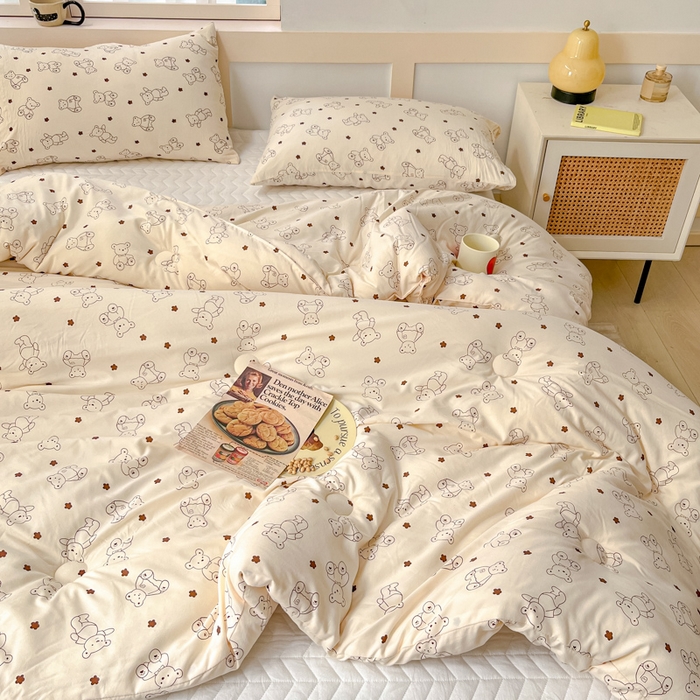 91家纺网 家纺一手货源 找家纺 星巴k家纺 2024糯糯棉A类大豆蛋白纤维加厚保暖双层纱冬被水洗棉冬被大豆被 小熊院长