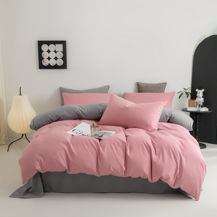 91家纺网 家纺一手货源 找家纺 （总）乐沐家纺 2024新款纯色磨毛水洗棉四件套