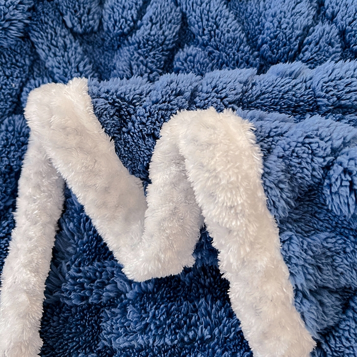 91家纺网 家纺一手货源 找家纺 锦润家纺 2024新款双面塔芙绒枕套一对 塔芙绒-深蓝