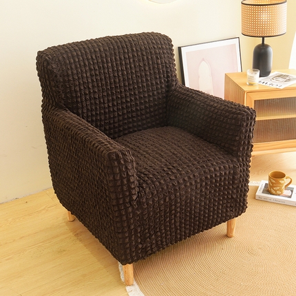 启博家纺 2024新款泡泡纱单人沙发椅罩 咖色