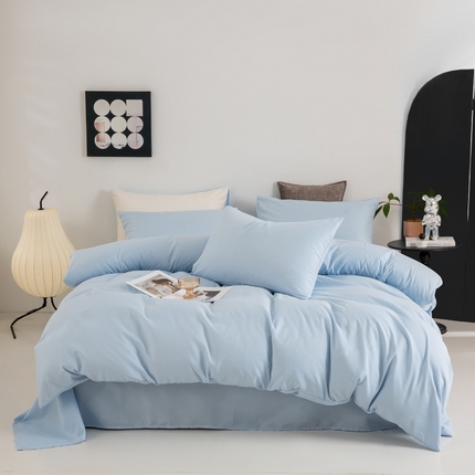 91家纺网 家纺一手货源 找家纺 （总）乐沐家纺 2024新款纯色磨毛水洗棉四件套