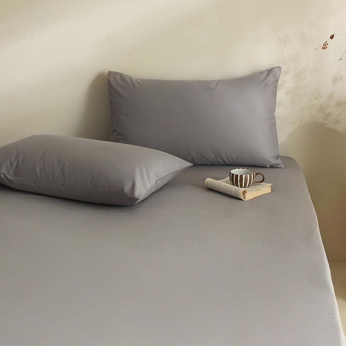 91家纺网 家纺一手货源 找家纺 轩和家居 2024新款50S长绒棉磨毛单枕套 中灰