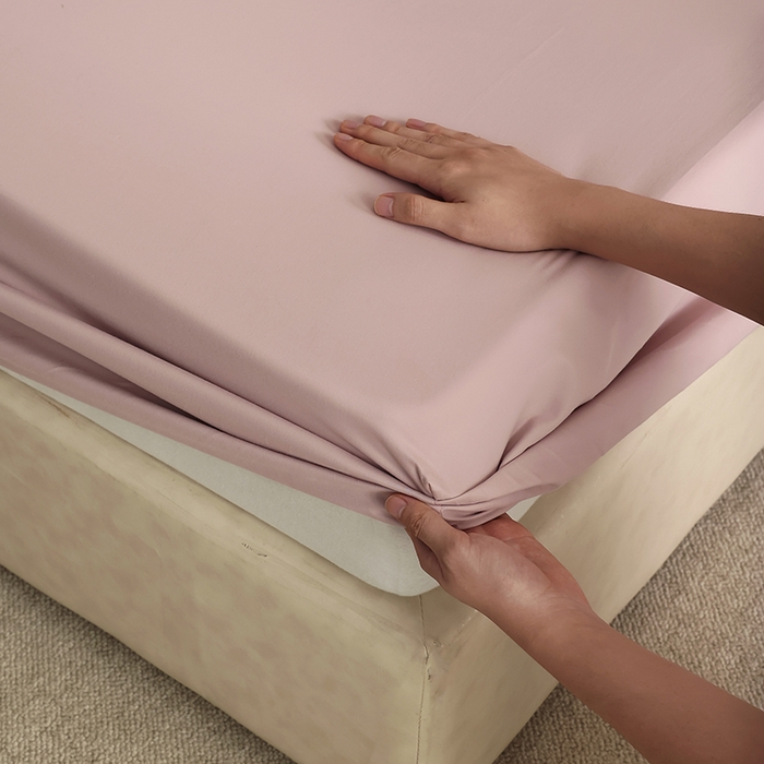 91家纺网 家纺一手货源 找家纺 轩和家居 2024新款50S长绒棉磨毛单床笠 丁香色