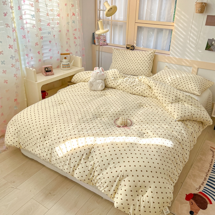 91家纺网 家纺一手货源 找家纺 星巴k家纺 2024糯糯棉A类大豆蛋白纤维加厚保暖双层纱冬被水洗棉冬被大豆被 爱心咖