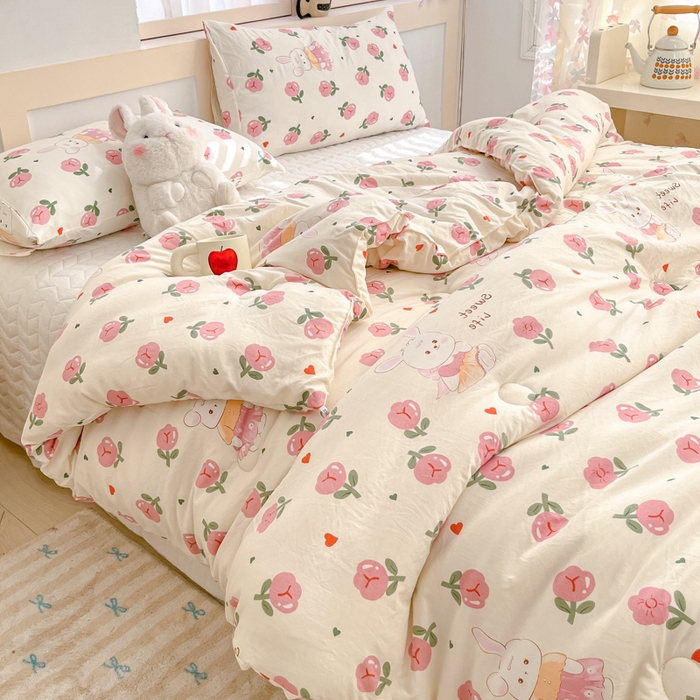 91家纺网 家纺一手货源 找家纺 星巴k家纺 2024糯糯棉A类大豆蛋白纤维加厚保暖双层纱冬被水洗棉冬被大豆被 曼塔玫瑰