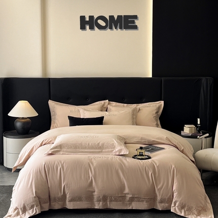 安妮家居 2024新款A类云锦长绒棉全棉磨毛四件套含礼盒包装 云锦-驼色