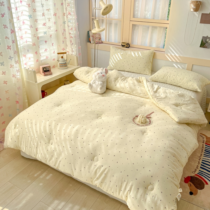 91家纺网 家纺一手货源 找家纺 星巴k家纺 2024糯糯棉A类大豆蛋白纤维加厚保暖双层纱冬被水洗棉冬被大豆被 星月