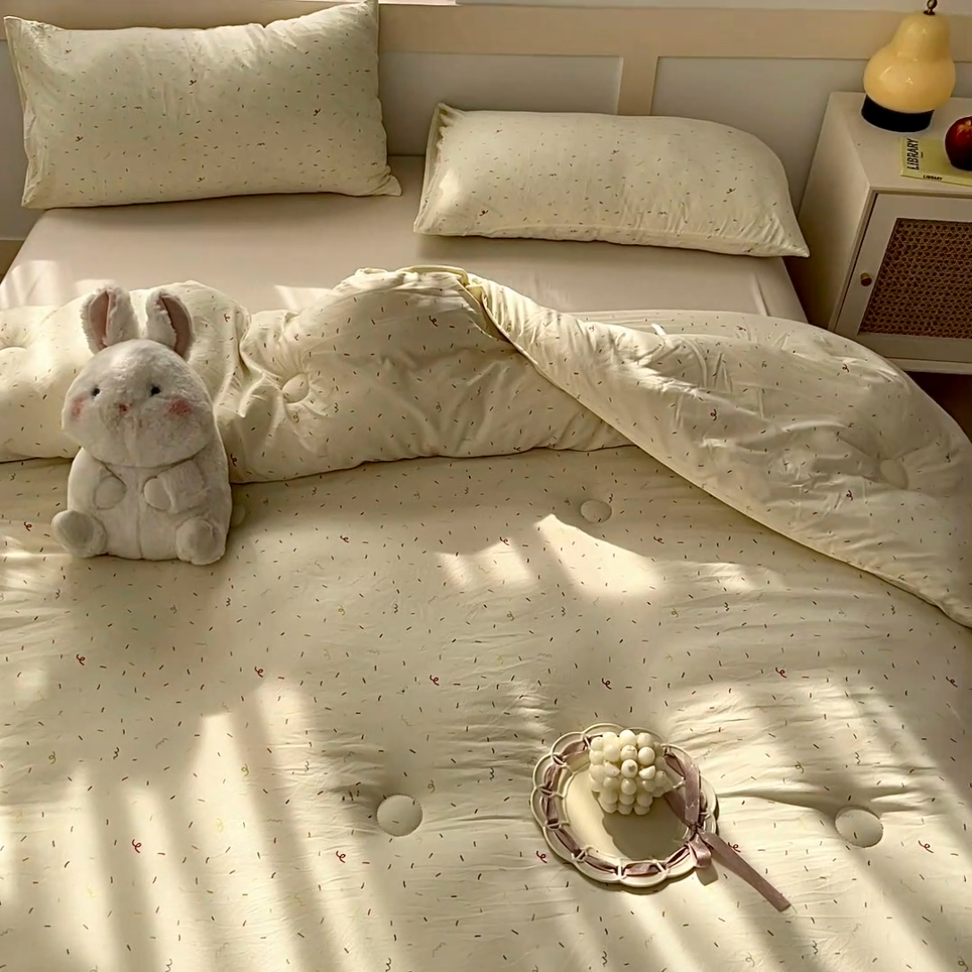 91家纺网 家纺一手货源 找家纺 星巴k家纺 2024糯糯棉A类大豆蛋白纤维加厚保暖双层纱冬被水洗棉冬被大豆被 芝士碎
