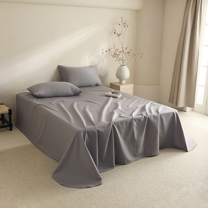 91家纺网 家纺一手货源 找家纺 轩和家居 2024新款50S长绒棉磨毛单床单 中灰