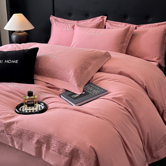 91家纺网 家纺一手货源 找家纺 安妮家居 2024新款A类云锦长绒棉全棉磨毛四件套含礼盒包装 云锦-豆沙