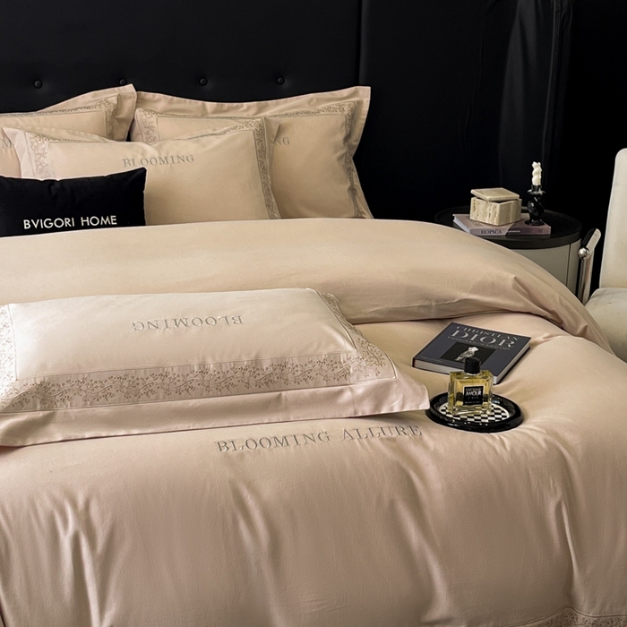 91家纺网 家纺一手货源 找家纺 安妮家居 2024新款A类云锦长绒棉全棉磨毛四件套含礼盒包装 云锦-驼色