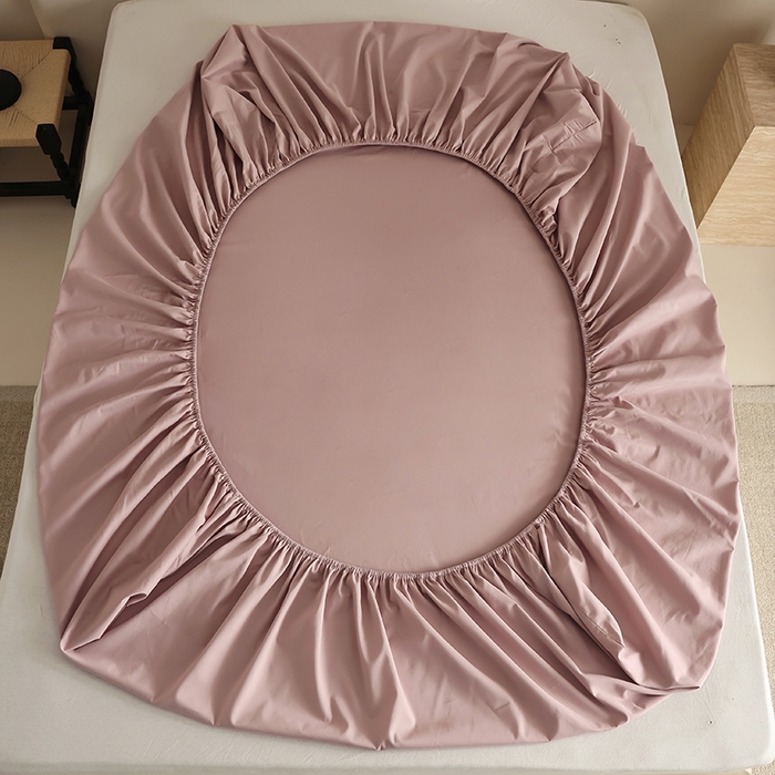 91家纺网 家纺一手货源 找家纺 轩和家居 2024新款50S长绒棉磨毛单床笠 丁香色