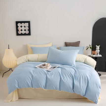 91家纺网 家纺一手货源 找家纺 （总）乐沐家纺 2024新款纯色磨毛水洗棉四件套