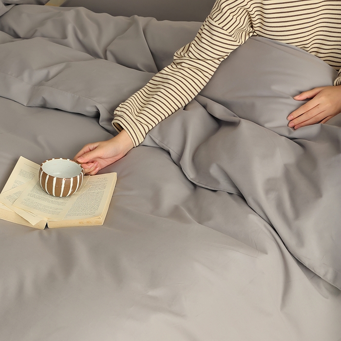 91家纺网 家纺一手货源 找家纺 轩和家居 2024新款50S长绒棉磨毛单被套 中灰