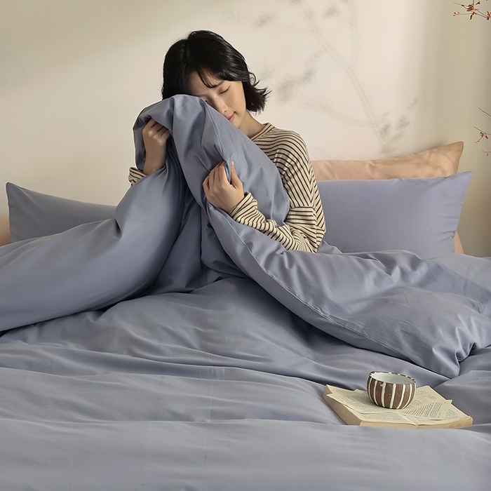 91家纺网 家纺一手货源 找家纺 轩和家居 2024新款50S长绒棉磨毛单被套 蓝莓紫