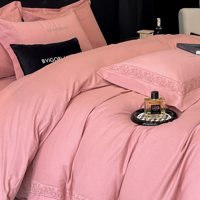 91家纺网 家纺一手货源 找家纺 安妮家居 2024新款A类云锦长绒棉全棉磨毛四件套含礼盒包装 云锦-豆沙