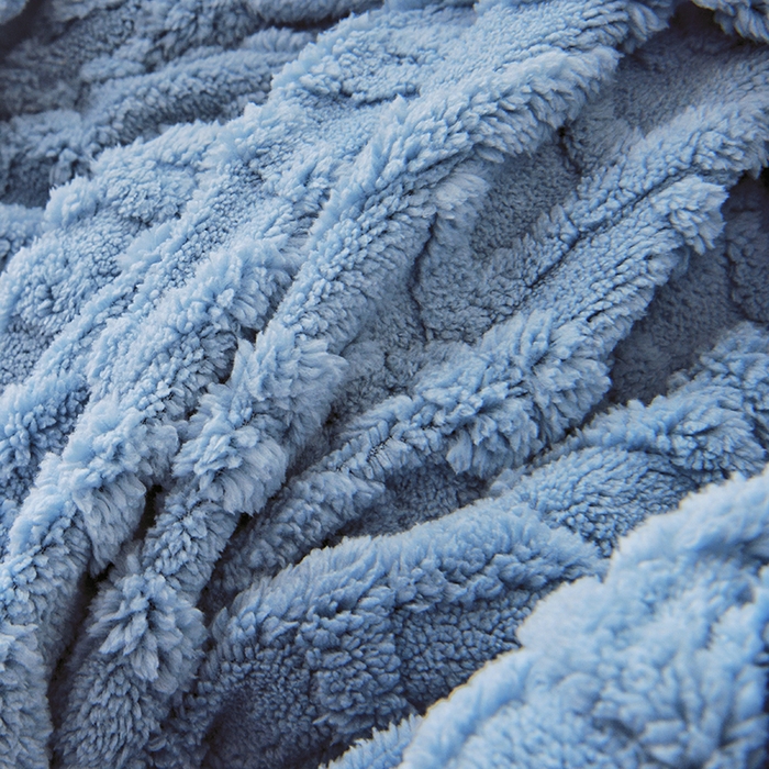 91家纺网 家纺一手货源 找家纺 启博家纺 2024新款简约提花绒单人沙发椅罩 天蓝