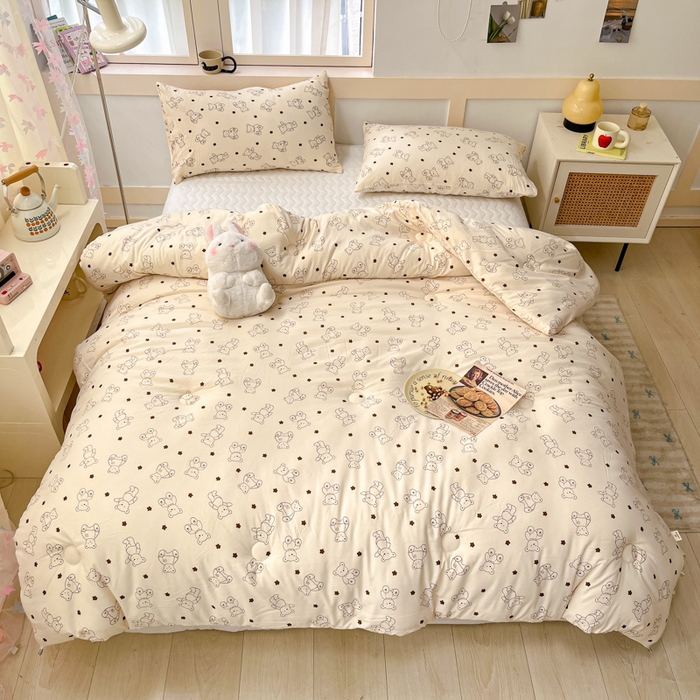 91家纺网 家纺一手货源 找家纺 星巴k家纺 2024糯糯棉A类大豆蛋白纤维加厚保暖双层纱冬被水洗棉冬被大豆被 小熊院长