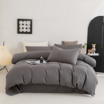 91家纺网 家纺一手货源 找家纺 （总）乐沐家纺 2024新款纯色磨毛水洗棉四件套