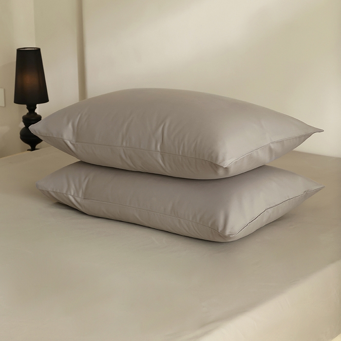 91家纺网 家纺一手货源 找家纺 轩和家居 2024新款50S长绒棉磨毛单枕套 摩登灰