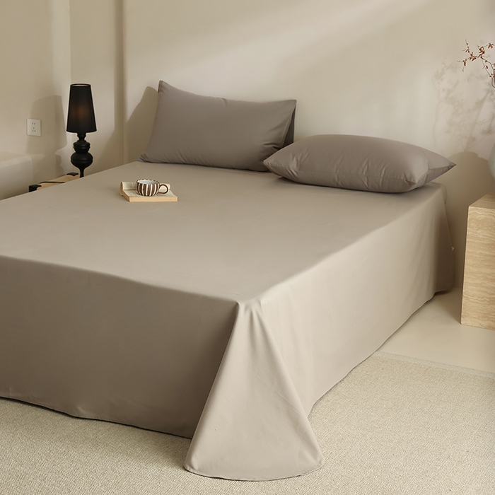 91家纺网 家纺一手货源 找家纺 轩和家居 2024新款50S长绒棉磨毛单床单 摩登灰