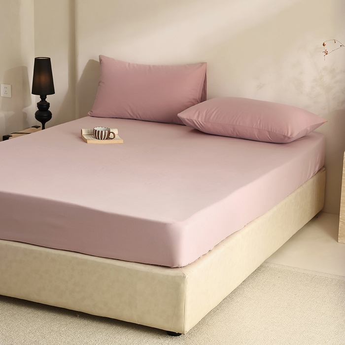 91家纺网 家纺一手货源 找家纺 轩和家居 2024新款50S长绒棉磨毛单床笠 丁香色