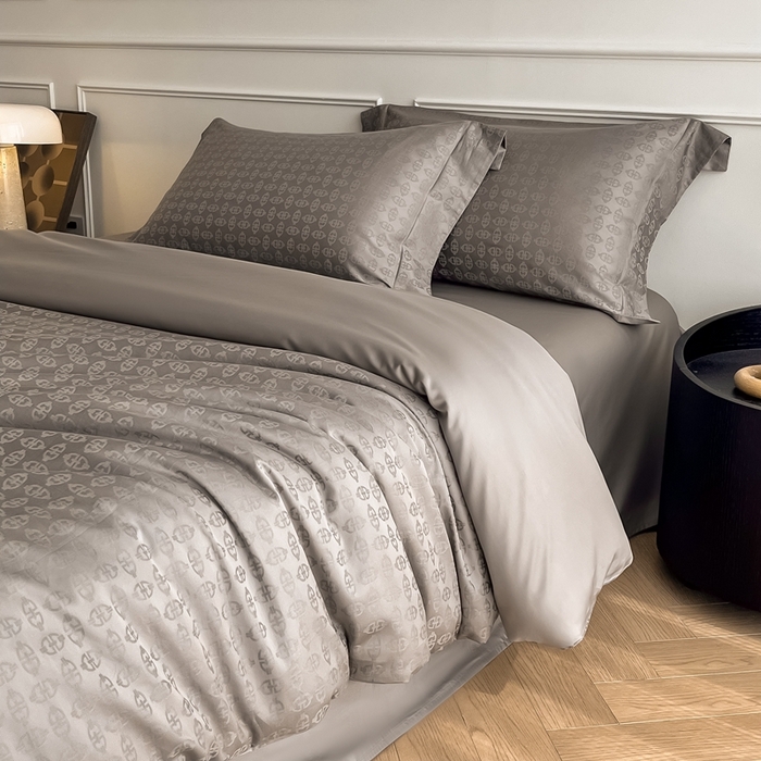 91家纺网 家纺一手货源 找家纺 安莱生活 2024新款100s全棉提花简约四件套 艺海观澜