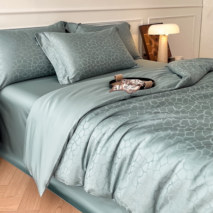 91家纺网 家纺一手货源 找家纺 安莱生活 2024新款100s全棉提花简约四件套 赫罗