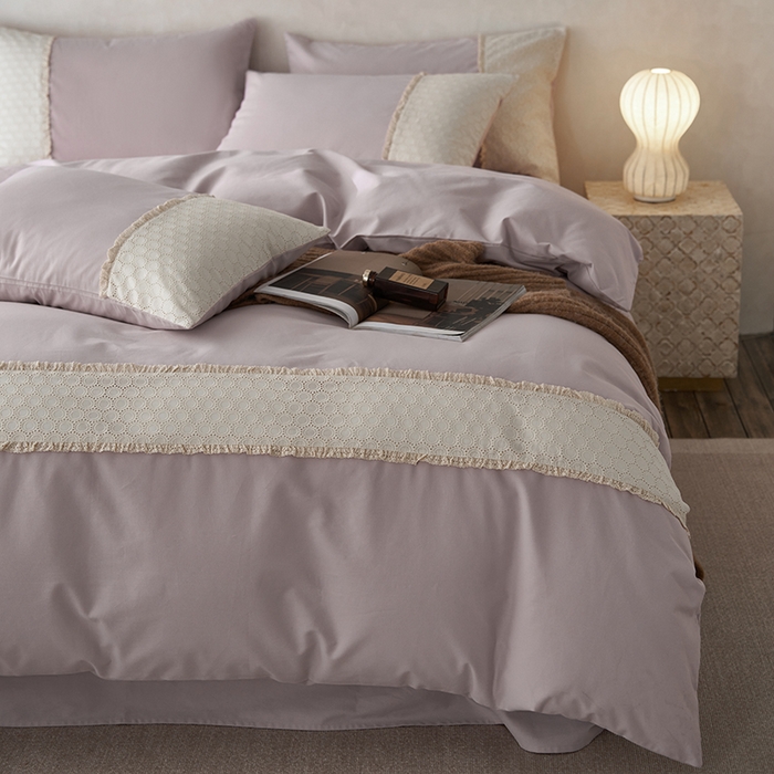 91家纺网 家纺一手货源 找家纺 安莱生活 2024新款100支全棉磨毛高工艺四件套-迪安 迪安-紫