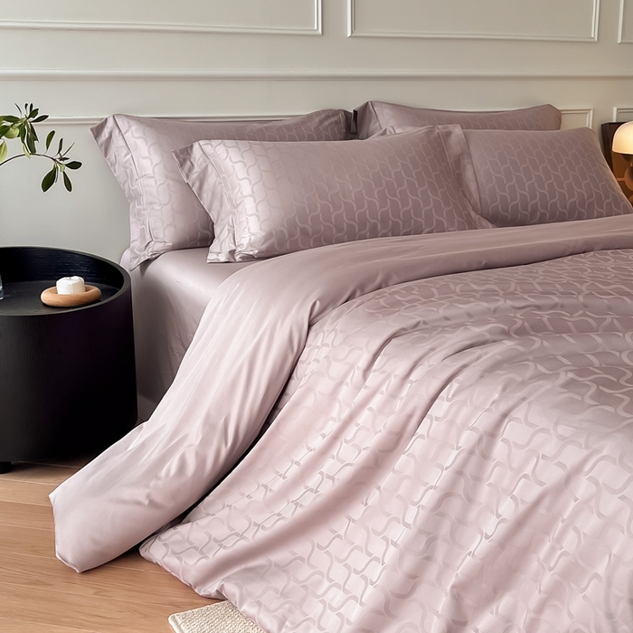 91家纺网 家纺一手货源 找家纺 安莱生活 2024新款100s全棉提花简约四件套 菲林客