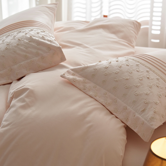 91家纺网 家纺一手货源 找家纺 安莱生活 2024新款100支全棉磨毛高工艺四件套-卡蜜儿 卡蜜儿-芭蕾粉