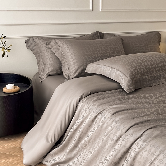 91家纺网 家纺一手货源 找家纺 安莱生活 2024新款100s全棉提花简约四件套 艺海观澜