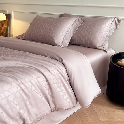 91家纺网 家纺一手货源 找家纺 安莱生活 2024新款100s全棉提花简约四件套 菲林客