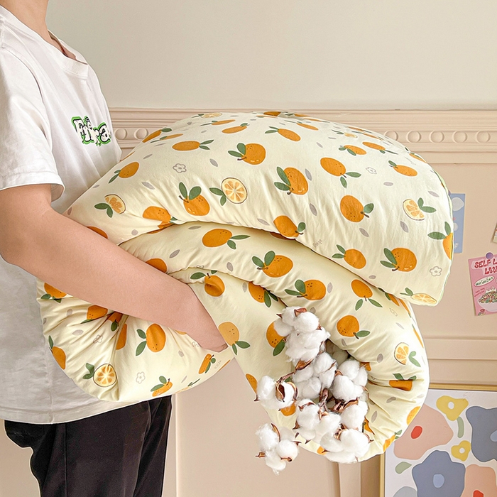 91家纺网 家纺一手货源 找家纺 魅图家纺 2025新款A类超柔云朵棉棉花被 心想事橙