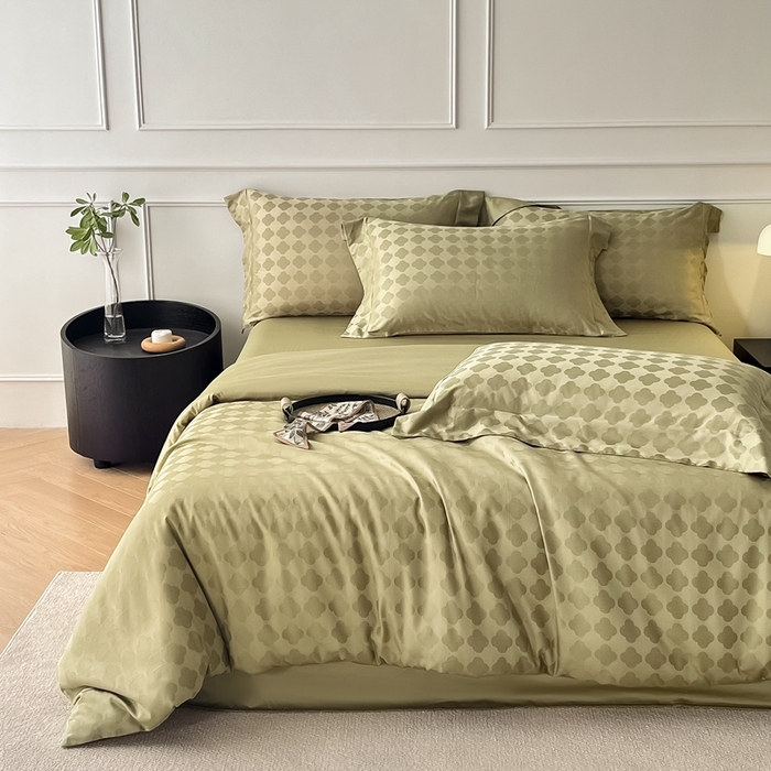 91家纺网 家纺一手货源 找家纺 安莱生活 2024新款100s全棉提花简约四件套 蒂凡朵