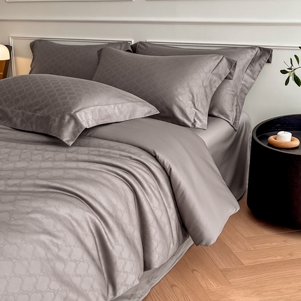 91家纺网 家纺一手货源 找家纺 安莱生活 2024新款100s全棉提花简约四件套 艺维