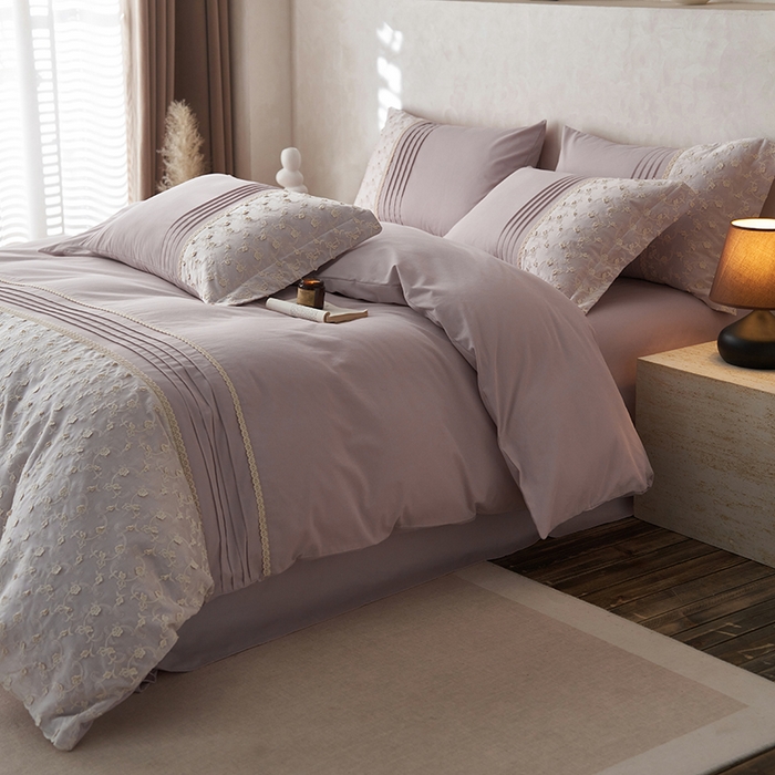 91家纺网 家纺一手货源 找家纺 安莱生活 2024新款100支全棉磨毛高工艺四件套-卡蜜儿 卡蜜儿-梦幻紫