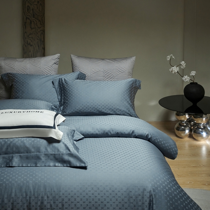 91家纺网 家纺一手货源 找家纺 安莱生活 2024新款100s全棉提花简约四件套 时间沙漏