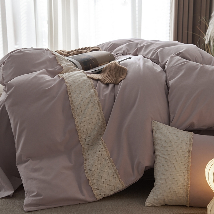 91家纺网 家纺一手货源 找家纺 安莱生活 2024新款100支全棉磨毛高工艺四件套-迪安 迪安-紫