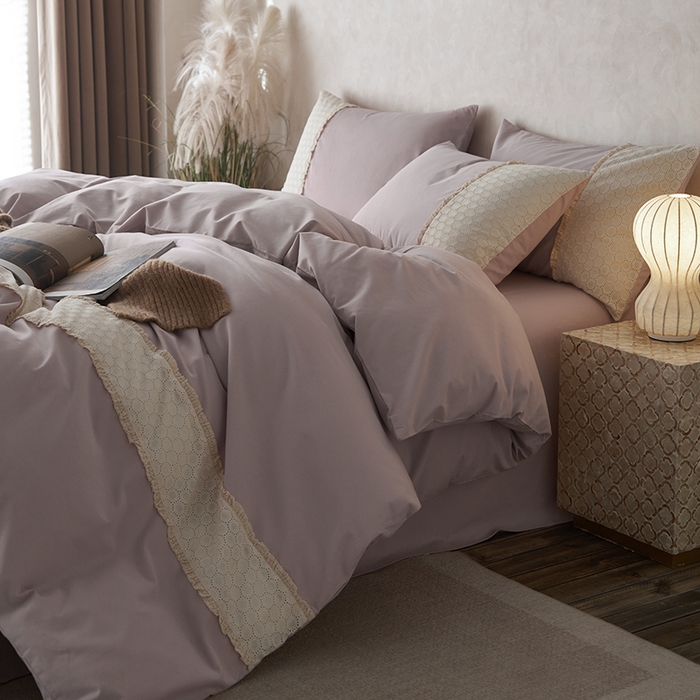 91家纺网 家纺一手货源 找家纺 安莱生活 2024新款100支全棉磨毛高工艺四件套-迪安 迪安-紫