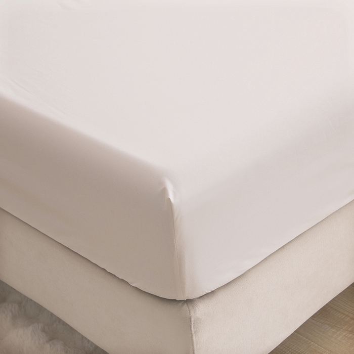 91家纺网 家纺一手货源 找家纺 茗婷家纺 2025新款供跨境外贸茗婷纯色磨毛床笠现货供应外贸尺寸 米白