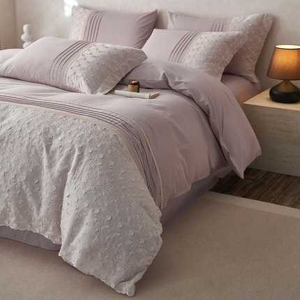 91家纺网 家纺一手货源 找家纺 安莱生活 2024新款100支全棉磨毛高工艺四件套-卡蜜儿 卡蜜儿-梦幻紫