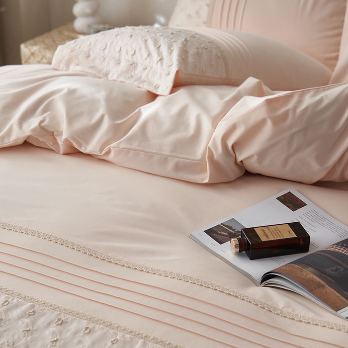 91家纺网 家纺一手货源 找家纺 安莱生活 2024新款100支全棉磨毛高工艺四件套-卡蜜儿 卡蜜儿-芭蕾粉