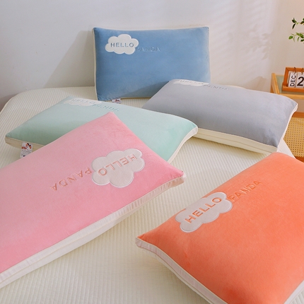 （总）佳尚枕芯 2025新款HELLO纯色云朵宝宝绒枕枕头枕芯