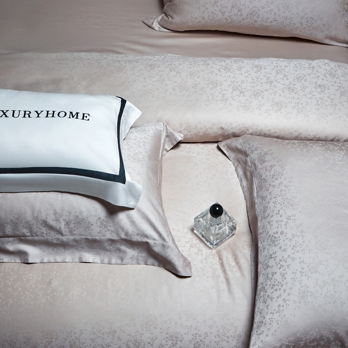 91家纺网 家纺一手货源 找家纺 安莱生活 2024新款100s全棉提花简约四件套 花容