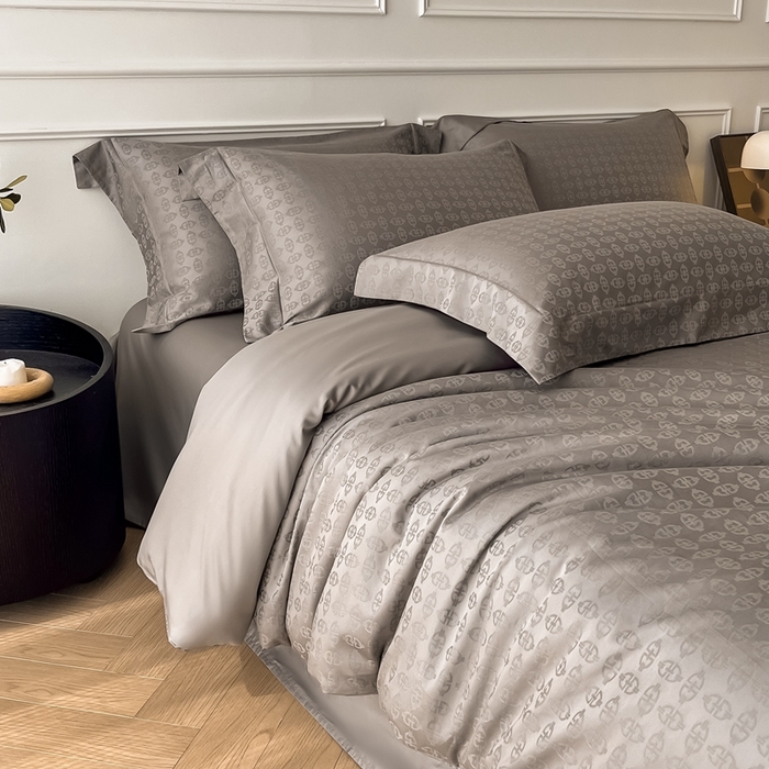 91家纺网 家纺一手货源 找家纺 安莱生活 2024新款100s全棉提花简约四件套 艺海观澜