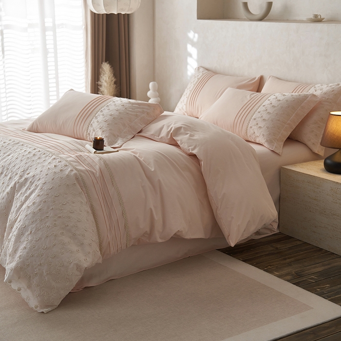 91家纺网 家纺一手货源 找家纺 安莱生活 2024新款100支全棉磨毛高工艺四件套-卡蜜儿 卡蜜儿-芭蕾粉